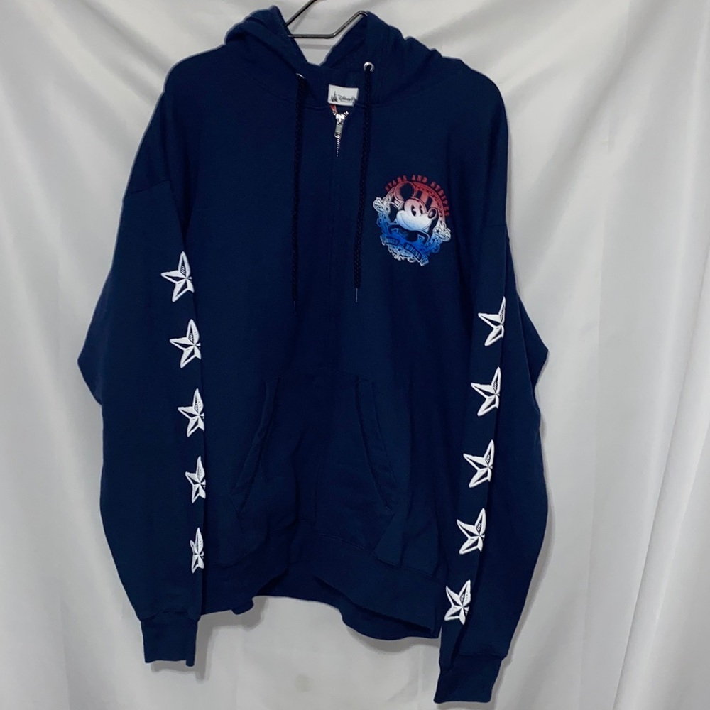 Hanes Disney Parks Navy HoodieSize XL.WALT  DISNEY AMERICAN ORIGINAL FULL‎ ZIP